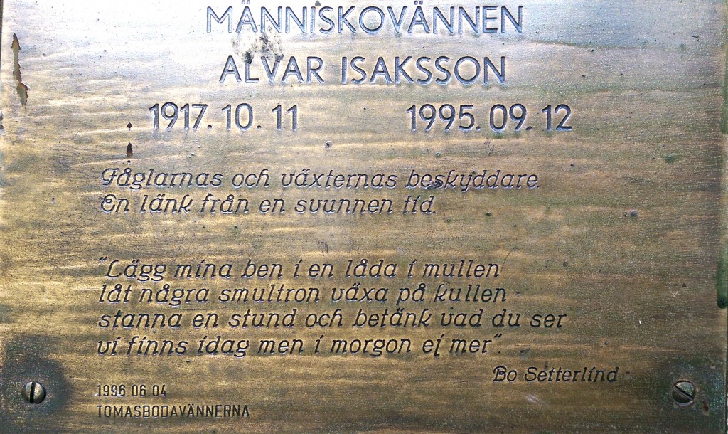 Minnestavla över Alvar Isaksson